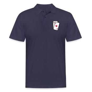 Cartes as de coeur cartes à jouer poker - Polo Homme - bleu marine - Devant - Kai (181cm)
