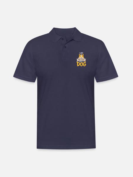 better with a dog - Men's Polo Shirt - navy