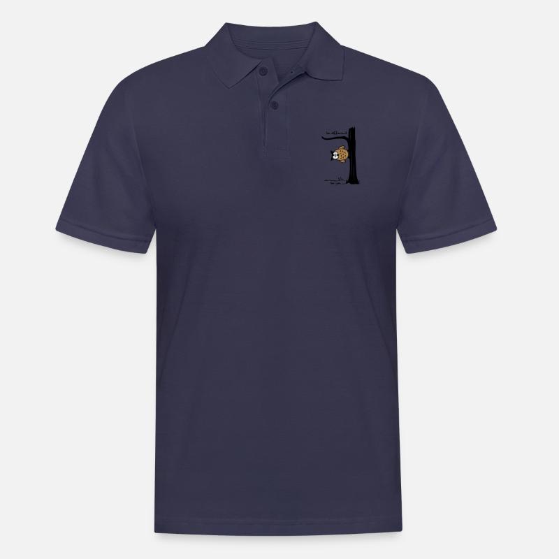 Eule auf Baum "be different, be you" - Männer Poloshirt - Navy