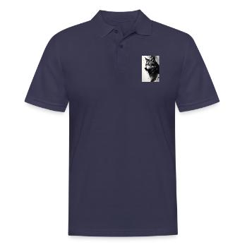Wölfin - Männer Poloshirt - Navy - Vorne - Kai (181cm)