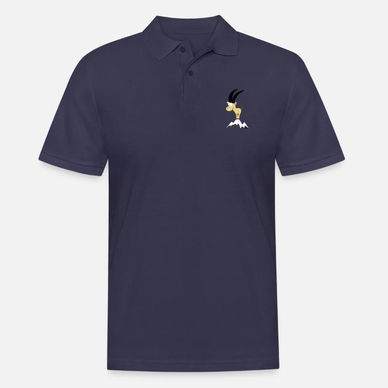 Steinbock (farbig) - Männer Poloshirt - Navy