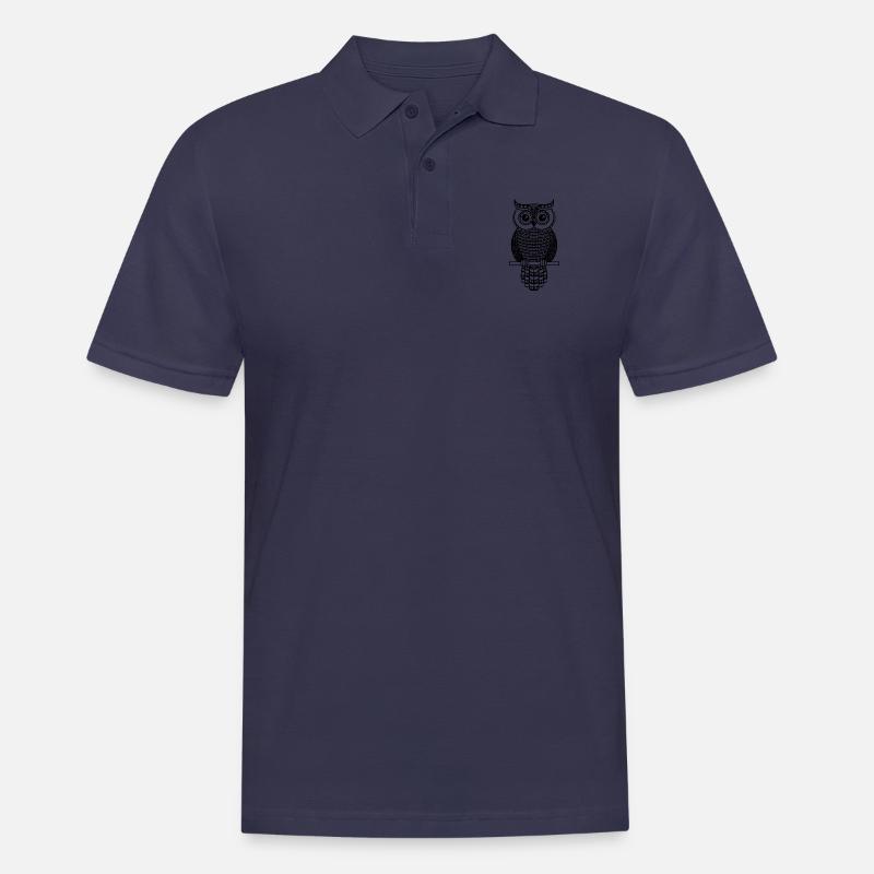 Eule Mandala Eule - Männer Poloshirt - Navy