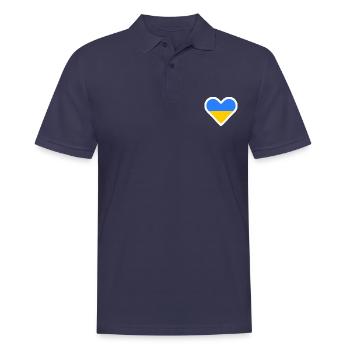 Ukraine - Männer Poloshirt - Navy - Vorne - Kai (181cm)