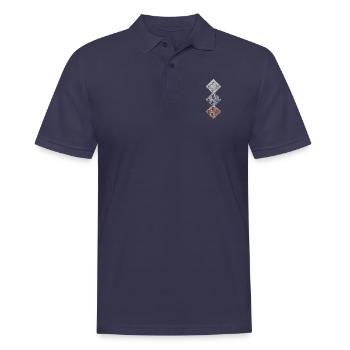 Abstract No. 39 - Männer Poloshirt - Navy - Vorne - Kai (181cm)