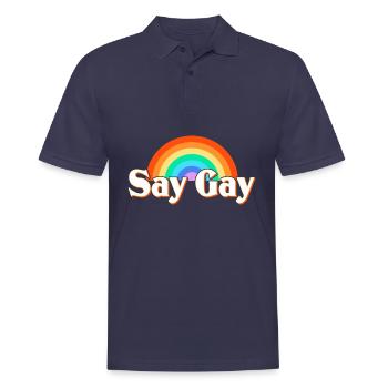 LGBT Say Gay - Polo Homme - bleu marine - Devant - Kai (181cm)
