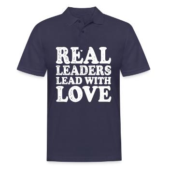 Les vrais leaders dirigent avec amour - Polo Homme - bleu marine - Devant - Kai (181cm)