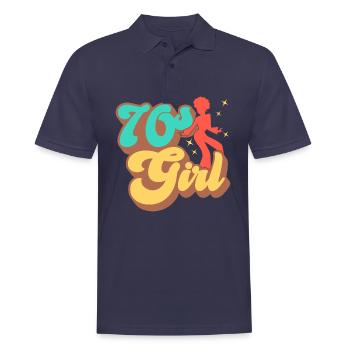 70s Fille 70s Fille Hippie - Polo Homme - bleu marine - Devant - Kai (181cm)