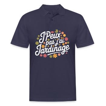 J'peux pas, j'ai jardinage - Polo Homme - bleu marine - Devant - Kai (181cm)