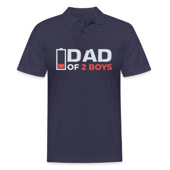 Papa de 2 fils Fête des pères Père Fils Partenaire Look - Polo Homme - bleu marine - Devant - Kai (181cm)