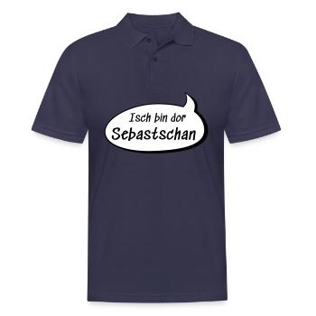 Isch bin dor Sebastschan Sebastian auf sächsisch - Männer Poloshirt - Navy - Vorne - Kai (181cm)