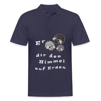 Erschafe dir den Himmel auf Erden - Männer Poloshirt - Navy - Vorne - Kai (181cm)