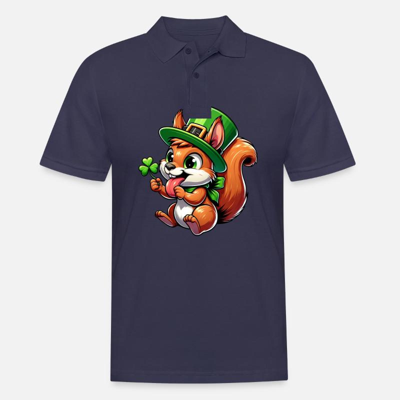 St. Patrick's freches Eichhörnchen - Männer Poloshirt - Navy