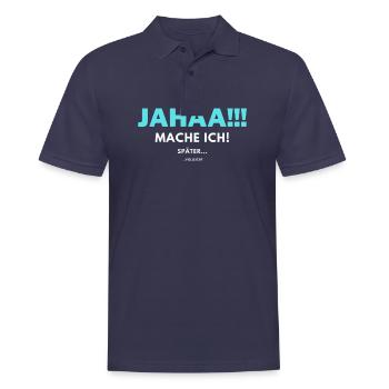 Jahaa mache ich später vielleicht - Männer Poloshirt - Navy - Vorne - Kai (181cm)