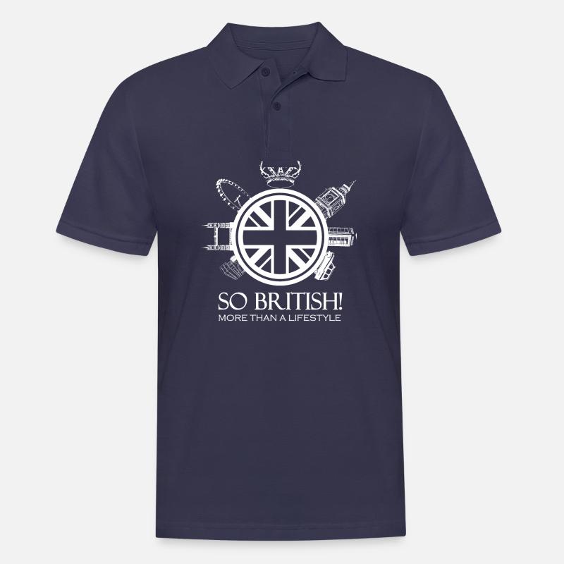 SO BRITISH Weiße Version - Männer Poloshirt - Navy