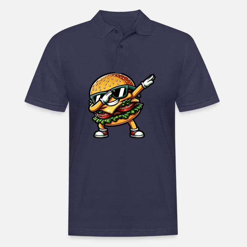 Hamburger & Cheeseburger Dabbing - Männer Poloshirt - Navy