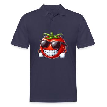 Cool Tomato Sunglasses Red Fruit Funny - Men's Polo Shirt - navy - Front - Kai (181cm)