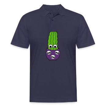 Tall Kaktus In Halloween Skull Pot - Männer Poloshirt - Navy - Vorne - Kai (181cm)