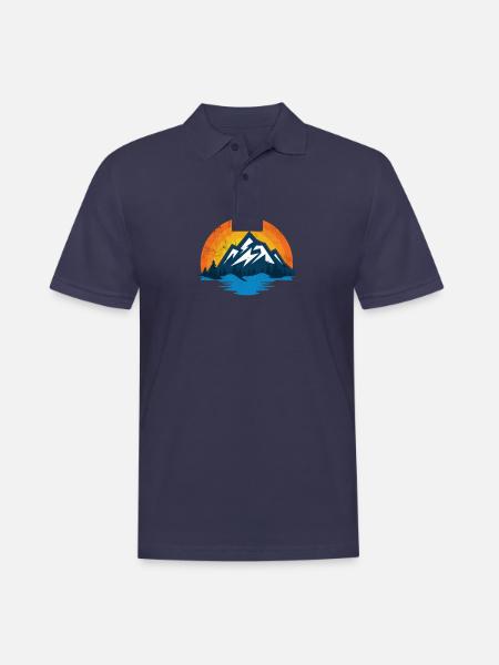 Berge | Wandern | Outdoor | Natur | Alpen Vintage - Männer Poloshirt - Navy