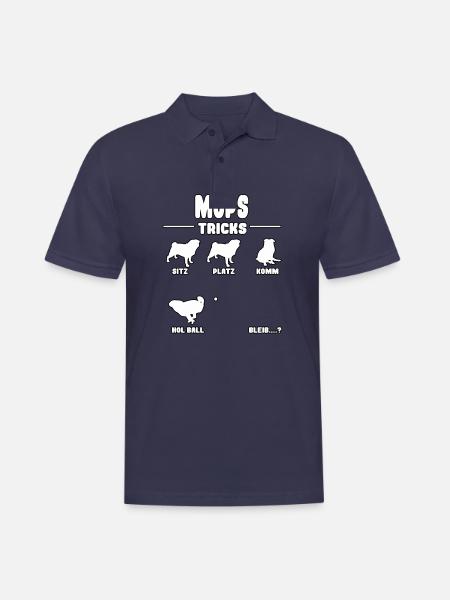 Witziges Mops Pug Puggle Hunde Tricks - Männer Poloshirt - Navy