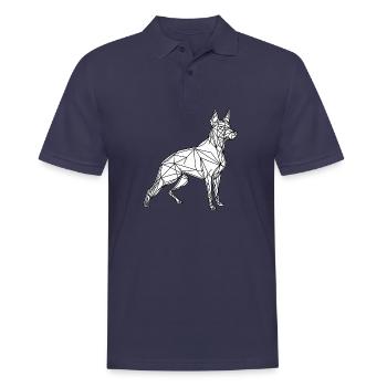 Dessin au trait chien fond blanc - Polo Homme - bleu marine - Devant - Kai (181cm)