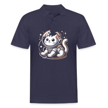 Chat astronaute - Polo Homme - bleu marine - Devant - Kai (181cm)