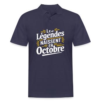 Les légendes naissent en octobre - Polo Homme - bleu marine - Devant - Kai (181cm)