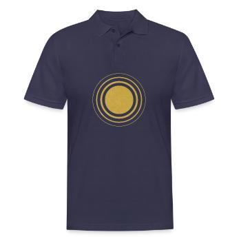 Bright Sun: Minimalist Solar Graphics - Men's Polo Shirt - navy - Front - Kai (181cm)