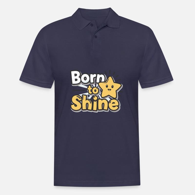 Né pour briller – Strahlender Stern - Polo Homme - bleu marine