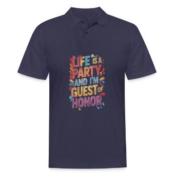 Life is a party – guest of the evening - Men's Polo Shirt - navy - Front - Kai (181cm)