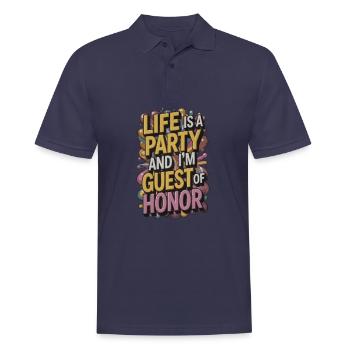 Life is a party – guest of the evening - Men's Polo Shirt - navy - Front - Kai (181cm)