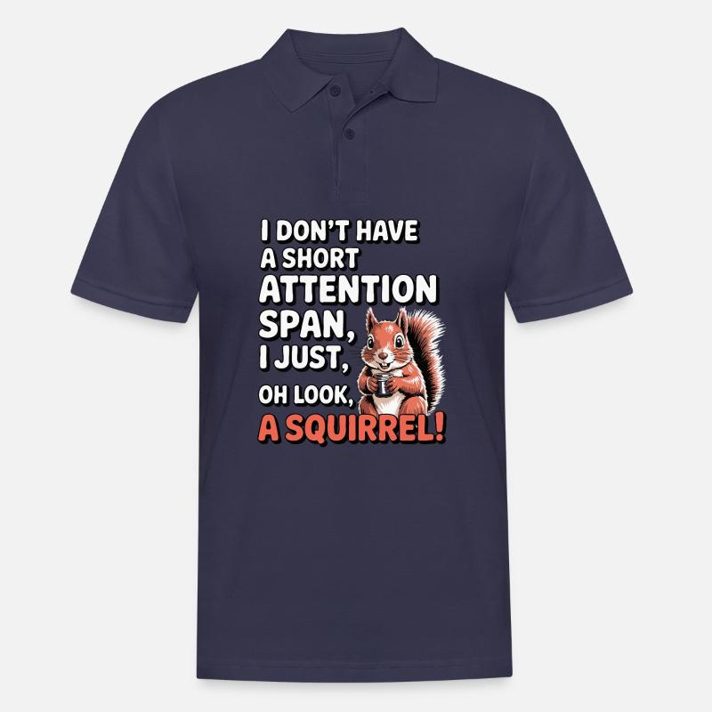 ADHS? Oh schau, ein Eichhörnchen! - Männer Poloshirt - Navy