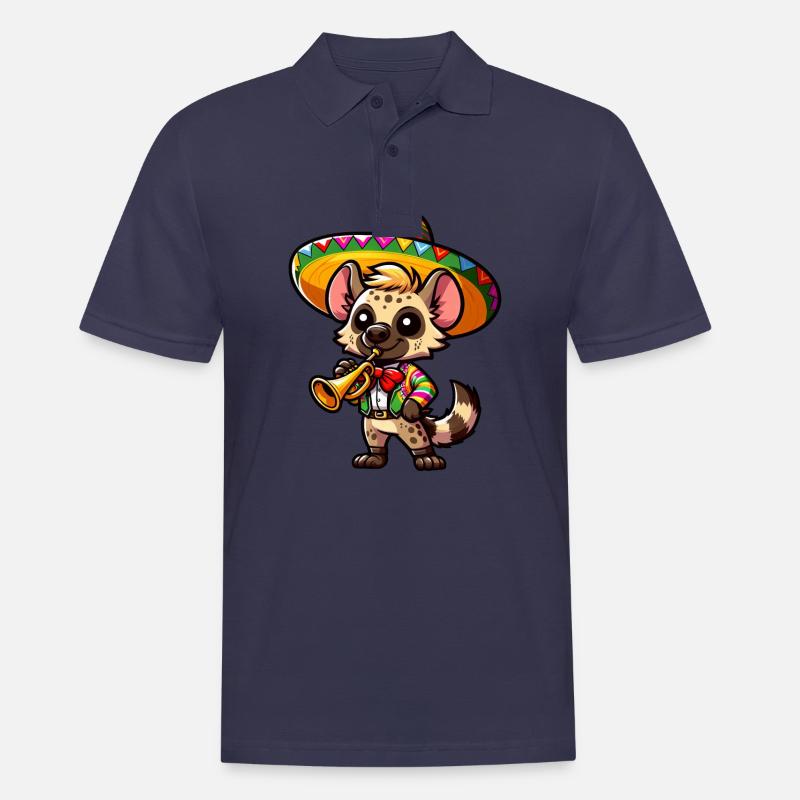 Cinco de Mayo Hyäne Trompeter - Männer Poloshirt - Navy