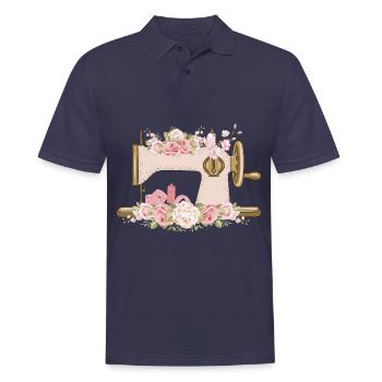 Nähmaschine Näherin Mama Geschenkidee T-Shirt - Männer Poloshirt - Navy - Vorne - Kai (181cm)