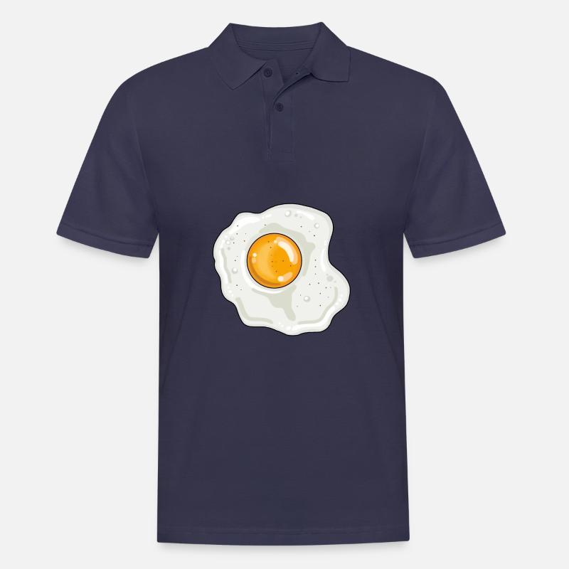 Fried egg pan egg yolk egg white - Men's Polo Shirt - navy