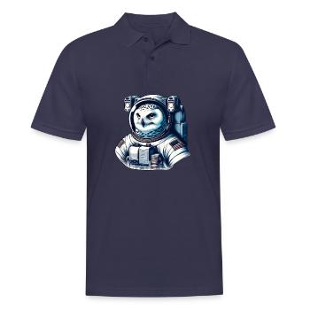 Schneeeule im Weltraum: Astronauten-Mission - Männer Poloshirt - Navy - Vorne - Kai (181cm)
