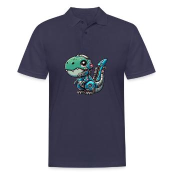 Cute T-Rex Cyborg, Robo-Dinosaur - Men's Polo Shirt - navy - Front - Kai (181cm)