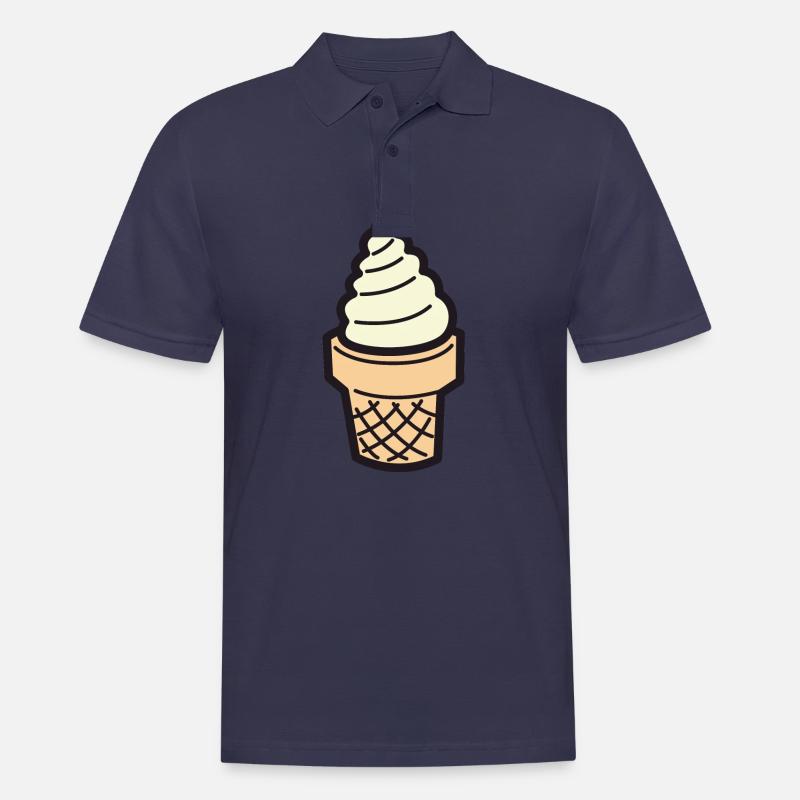 Soft Eis Creme mit Waffel Vanille - Männer Poloshirt - Navy