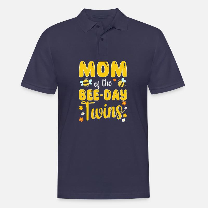 Mutter der Bee Day Zwillinge - Männer Poloshirt - Navy