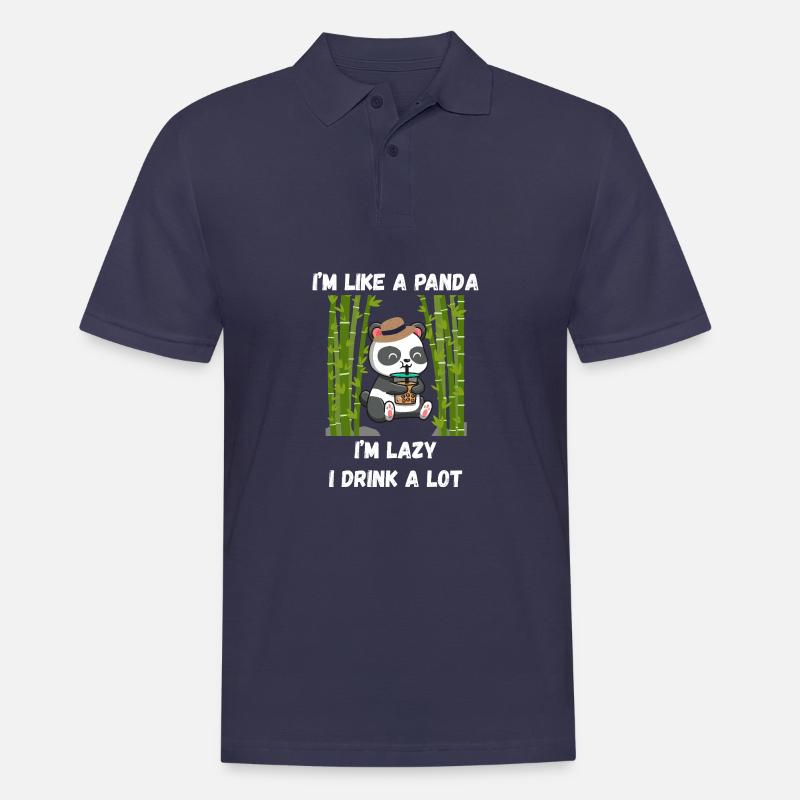 Lazy-Panda-Modus - Männer Poloshirt - Navy