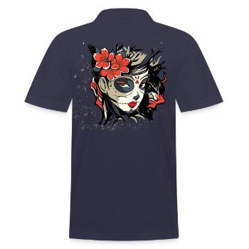 Tag der Toten,Girl,Mädchen Shirt Geschenk,Catrina - Männer Poloshirt - Navy - Hinten - Kai (181cm)