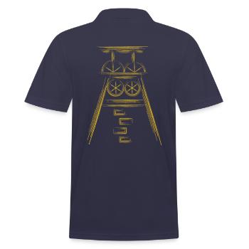 Zeche Ruhrpott Ruhrgebiet Fördertürme - Männer Poloshirt - Navy - Hinten - Kai (181cm)