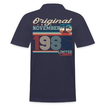 Original novembre 1986 Cadeau du 36e anniversaire - Polo Homme - bleu marine - Dos - Kai (181cm)