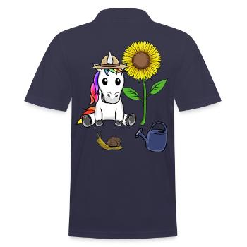 Pour les enfants Jardinier Licorne Enfant Fleurs Bébé - Polo Homme - bleu marine - Dos - Kai (181cm)