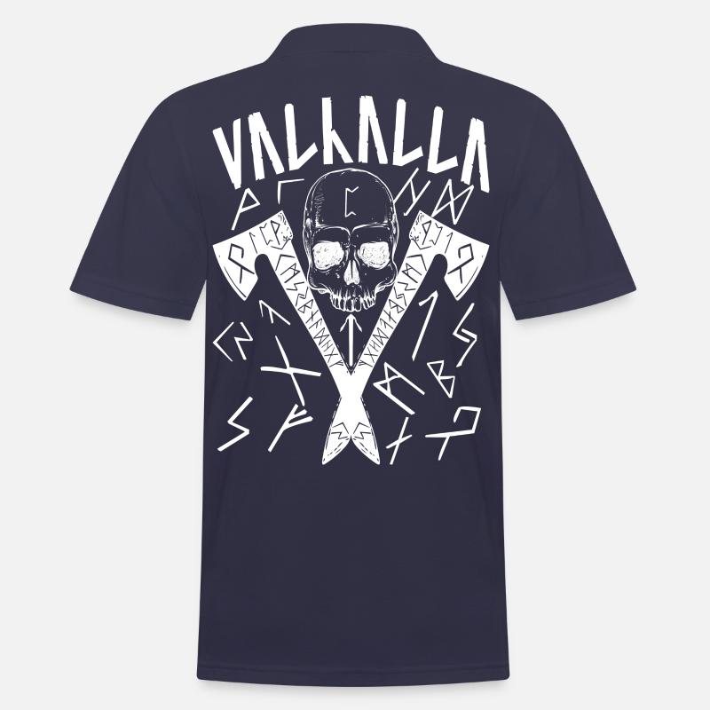 Valhalla Runes - Männer Poloshirt - Navy
