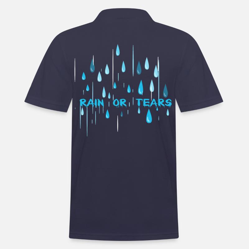 Regen oder Tränen? - Männer Poloshirt - Navy