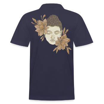Bouddha avec des fleurs - Polo Homme - bleu marine - Dos - Kai (181cm)