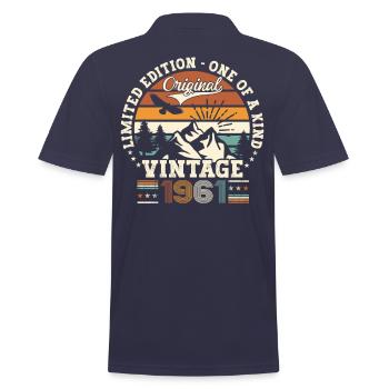 Vintage vintage 1961 61st birthday gift man - Men's Polo Shirt - navy - Back - Kai (181cm)