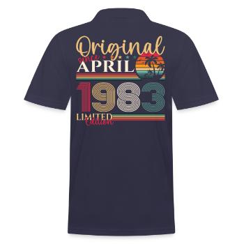 40e anniversaire homme avril né 1983 original - Polo Homme - bleu marine - Dos - Kai (181cm)