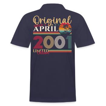 22. Geburtstag Mann April Jahrgang 2001 Original - Männer Poloshirt - Navy - Hinten - Kai (181cm)