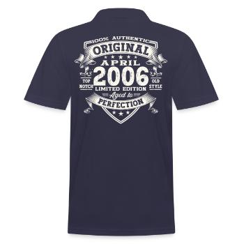 17th birthday man April Born 2006 Original - Men's Polo Shirt - navy - Back - Kai (181cm)